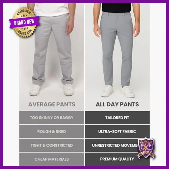 Slim Fit Stretch Chinos with Hidden Zipper Pockets, 30 Inseam
